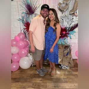 Floral strapless dress